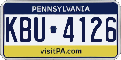 PA license plate KBU4126