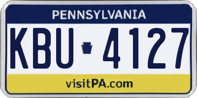 PA license plate KBU4127