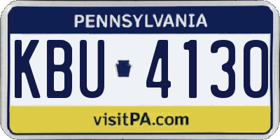 PA license plate KBU4130