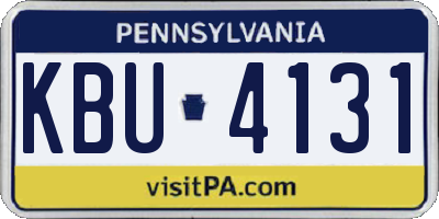 PA license plate KBU4131