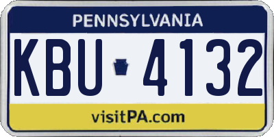 PA license plate KBU4132