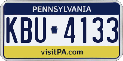 PA license plate KBU4133