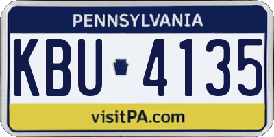 PA license plate KBU4135