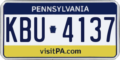 PA license plate KBU4137