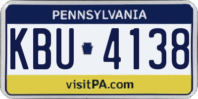 PA license plate KBU4138