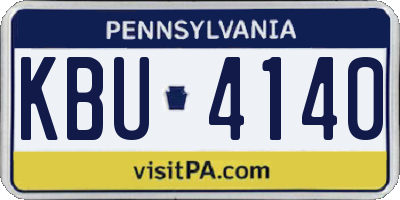 PA license plate KBU4140