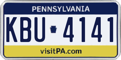 PA license plate KBU4141