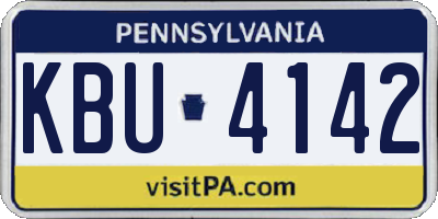PA license plate KBU4142