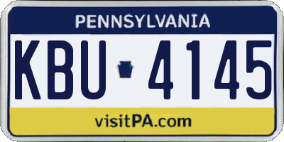 PA license plate KBU4145