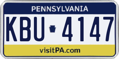 PA license plate KBU4147