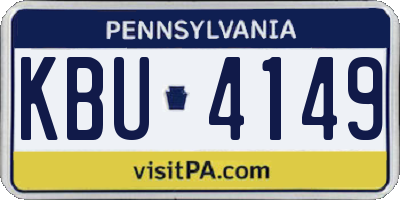 PA license plate KBU4149