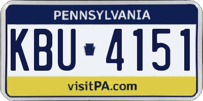 PA license plate KBU4151