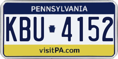 PA license plate KBU4152