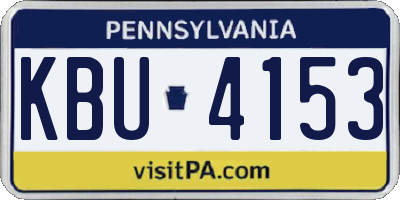 PA license plate KBU4153