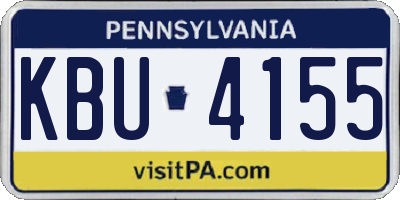 PA license plate KBU4155