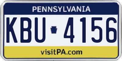 PA license plate KBU4156