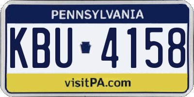 PA license plate KBU4158