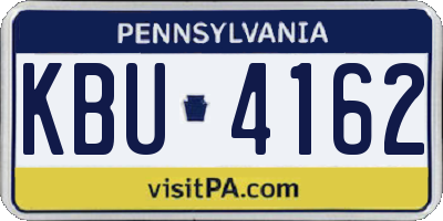 PA license plate KBU4162