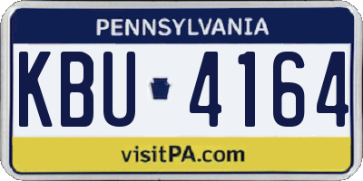 PA license plate KBU4164