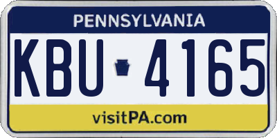 PA license plate KBU4165