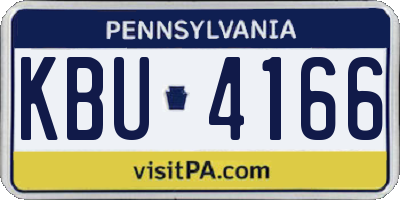 PA license plate KBU4166