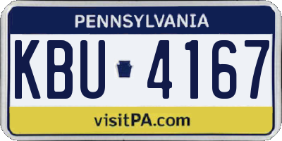 PA license plate KBU4167