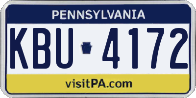 PA license plate KBU4172