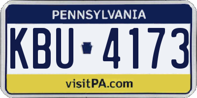 PA license plate KBU4173