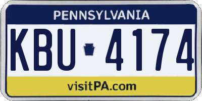 PA license plate KBU4174
