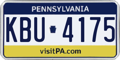 PA license plate KBU4175