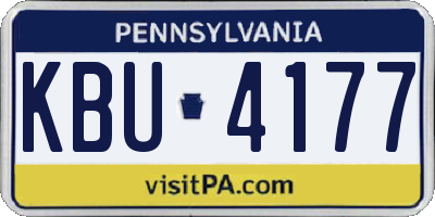 PA license plate KBU4177