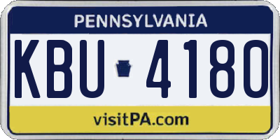 PA license plate KBU4180