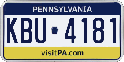 PA license plate KBU4181