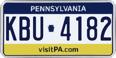 PA license plate KBU4182