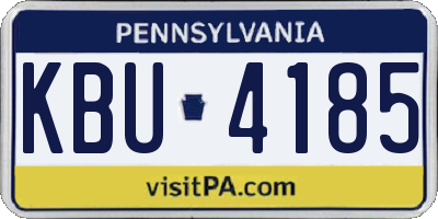 PA license plate KBU4185