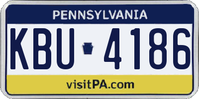PA license plate KBU4186