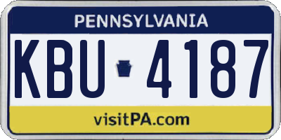 PA license plate KBU4187