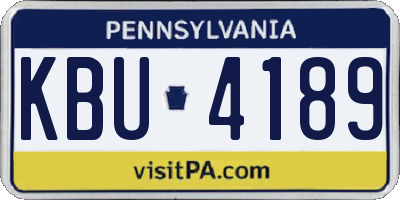 PA license plate KBU4189