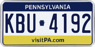 PA license plate KBU4192