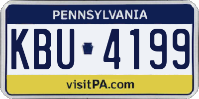 PA license plate KBU4199