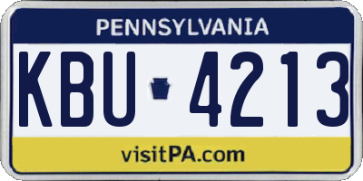 PA license plate KBU4213