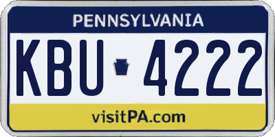 PA license plate KBU4222