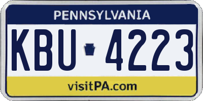 PA license plate KBU4223