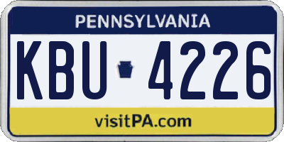 PA license plate KBU4226