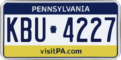 PA license plate KBU4227