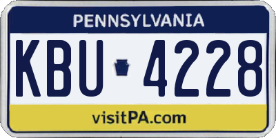 PA license plate KBU4228