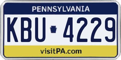 PA license plate KBU4229