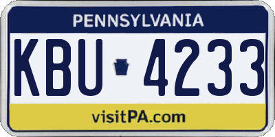 PA license plate KBU4233