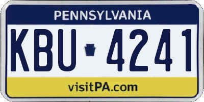 PA license plate KBU4241