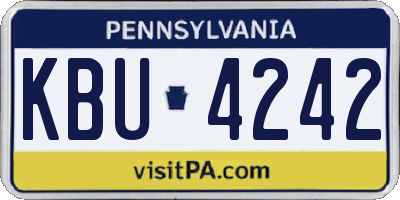 PA license plate KBU4242
